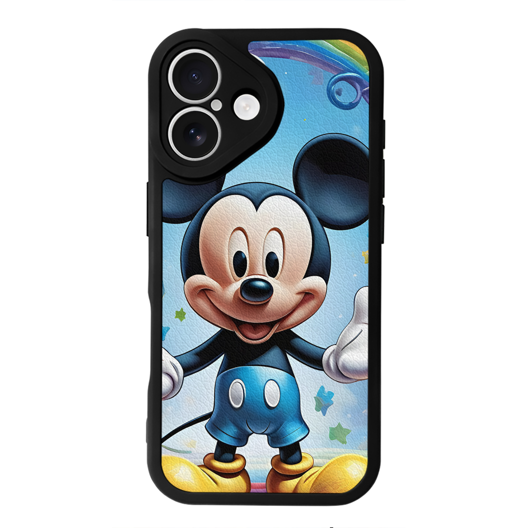 （画像用） ミッキーマウス Mickey Mouse 【iPhone 16シリーズ対応】シリコンスマホケース（レザー調） 材質：シリコン